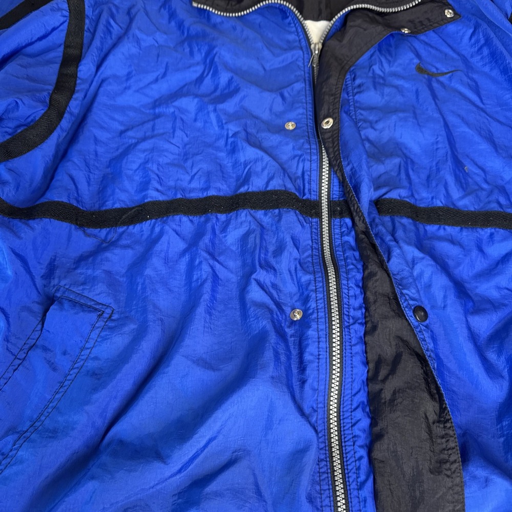 VINTAGE Nike Track Jacket Large Blue‎ Baggy Big Swoosh Windbreaker Retro 90s* - Picture 10 of 12